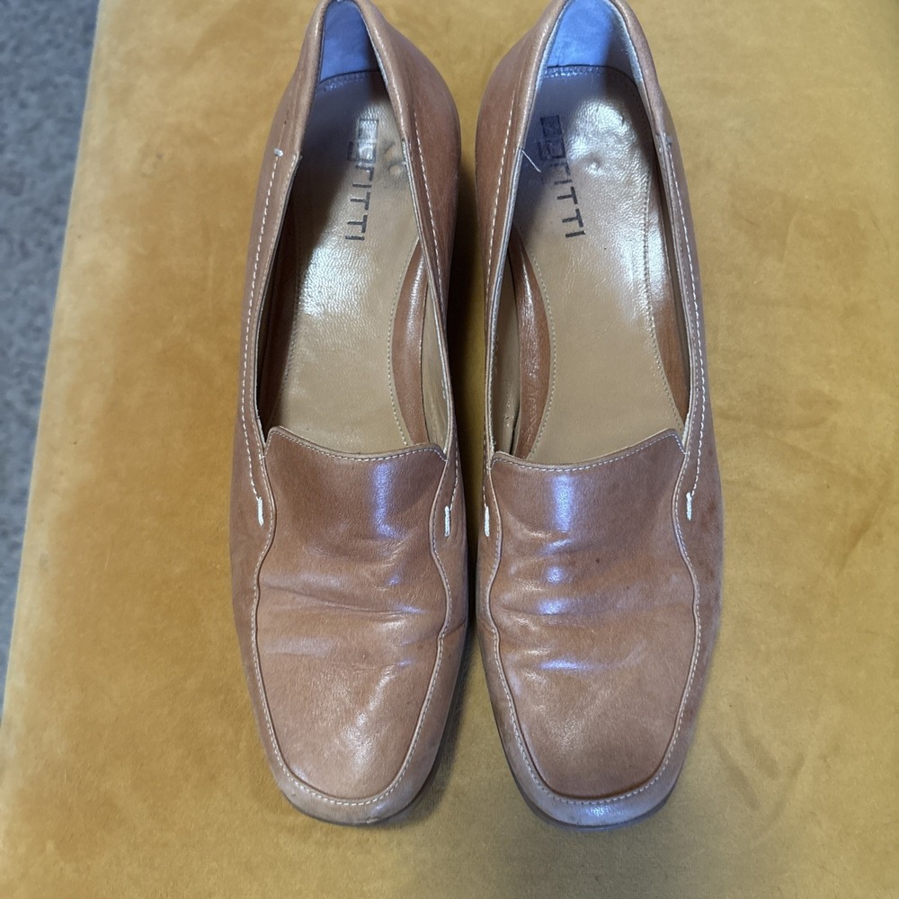Gritti Women's Sz 8 Or 38‎ Light Brown Leather Loafer Shoes